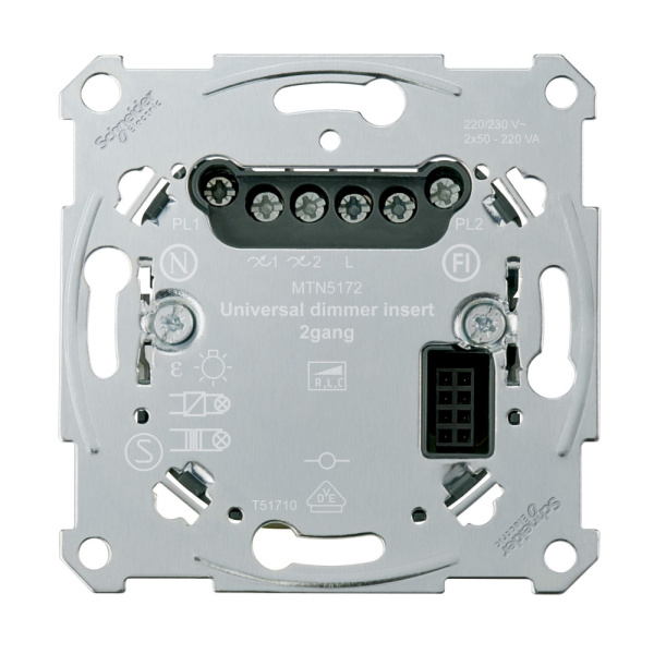 SE Merten D-Life PlusLink Механизм универ. диммера 2х50-200Вт RLC, 2 канала MTN5172-0000