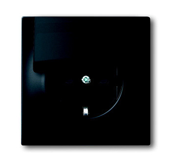 ABB BJE Impuls Черный бархат Розетка с/з с крышкой 2CKA002018A1496