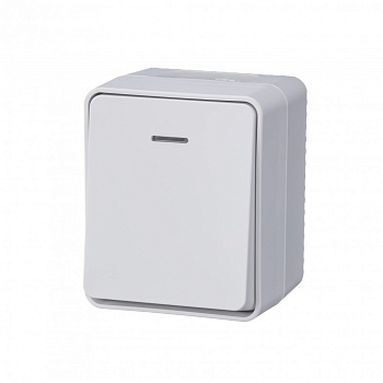 Systeme Electric AtlasDesign Profi54 Наруж Белый Выключатель 1-клавишный с подсветкой 10 АХ IP54