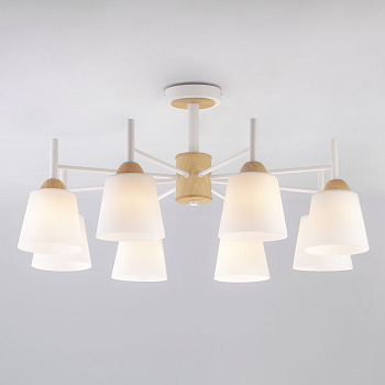 Eurosvet Потолочная люстра со стеклянными плафонами 70085/8 белый 00000083424