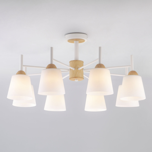 Eurosvet Потолочная люстра со стеклянными плафонами 70085/8 белый 00000083424