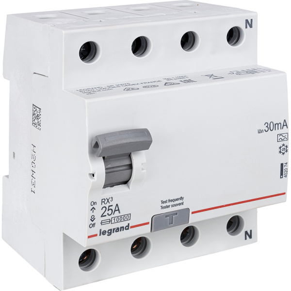 Купить Legrand RX3 УЗО 4P 30мА 25А A 402074