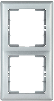 IEK РB-2-БС Рамка 2 мест. верт. BOLERO серебряный EMB21-K23