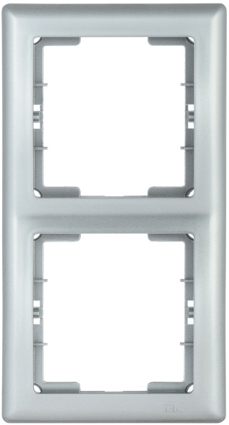IEK РB-2-БС Рамка 2 мест. верт. BOLERO серебряный EMB21-K23