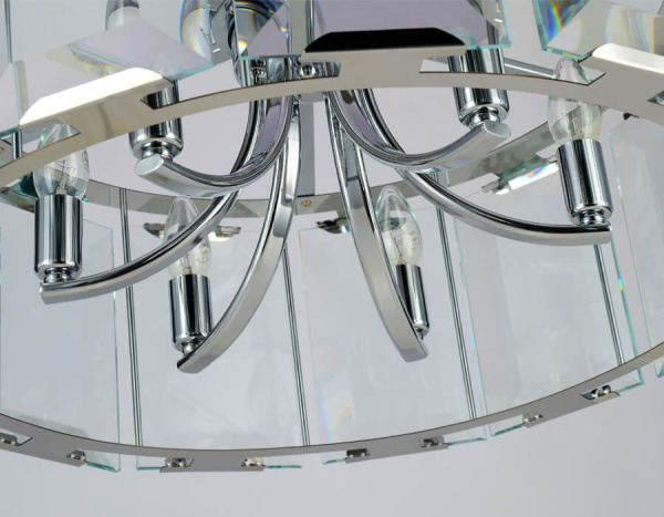 Купить Ambrella Подвесная люстра с хрусталем TR5141 CH/CL хром/прозрачный E14/6 max 40W D600*1000