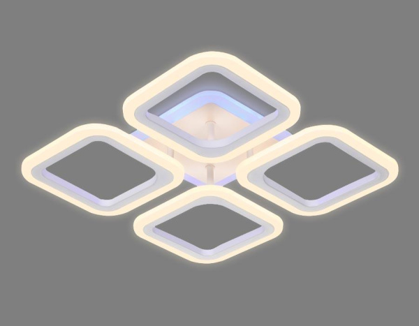 Купить Ambrella Светильник потолочный светодиодный с пультом FA441/4 WH белый 72W 520*520*80 (ПДУ РАДИО 2.4G)