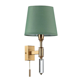 Odeon Light 4887/1W MODERN ODL_EX22 53 бронзовый/зеленый/абажур ткань Бра с выкл. E14 1*40W LONDON