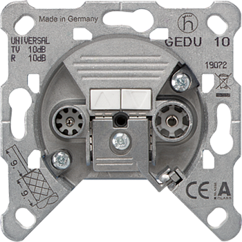 JUNG Розетка универсальная для систем приема спутникового, эфирного и кабельного вещания GEDU10