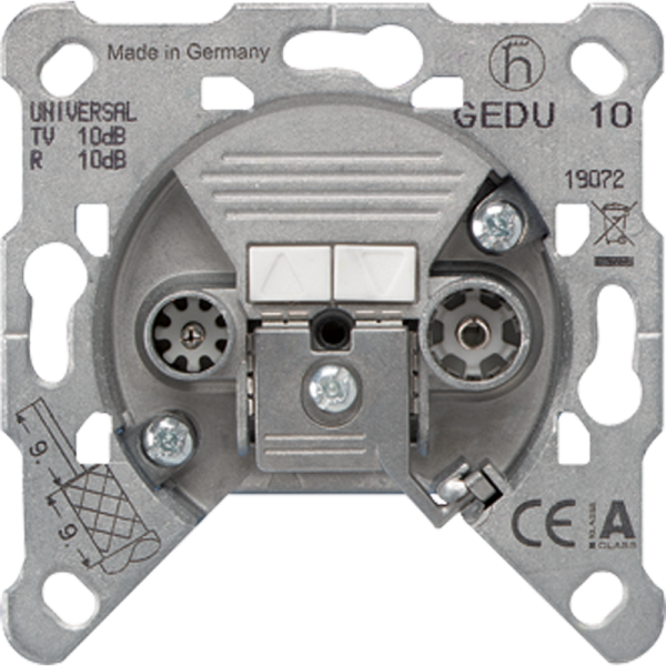 JUNG Розетка универсальная для систем приема спутникового, эфирного и кабельного вещания GEDU10