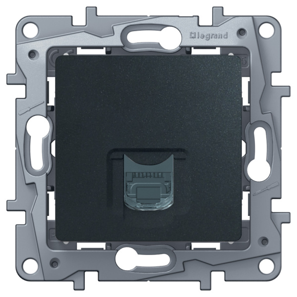 Купить Legrand Etika Антрацит Розетка комп (RJ45) 6 кат. UTP 672653