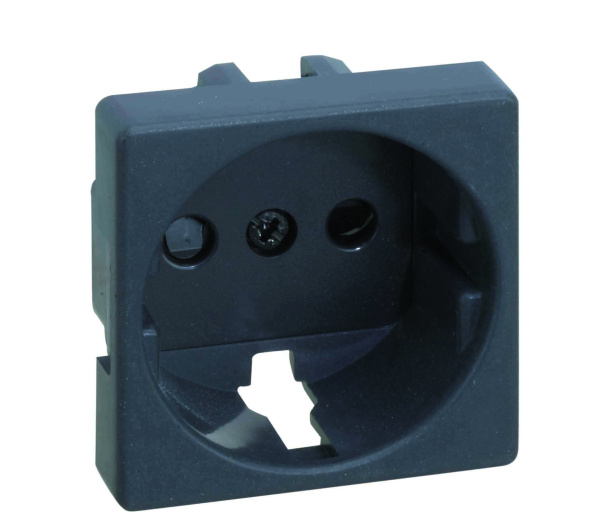 Simon 27 Play Графит Накладка на розетку с заземлением, сменная, широкая 2700041-038