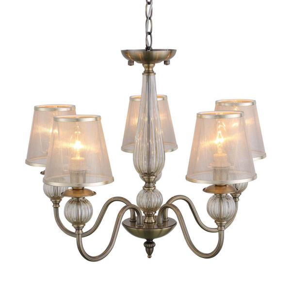 Купить Evoluce SL185.303.05 Люстра подвесная, потолочная Бронза, Прозрачный/Бежевый, Бронза E14 5*40W