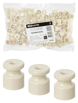 TDM Изолятор пластиковый сл. кость (100 шт) SQ2804-0103