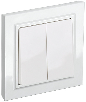 IEK BRITE Белый Выключ. 2-кл 10А в сборе ВСР10-2-0-БрБ