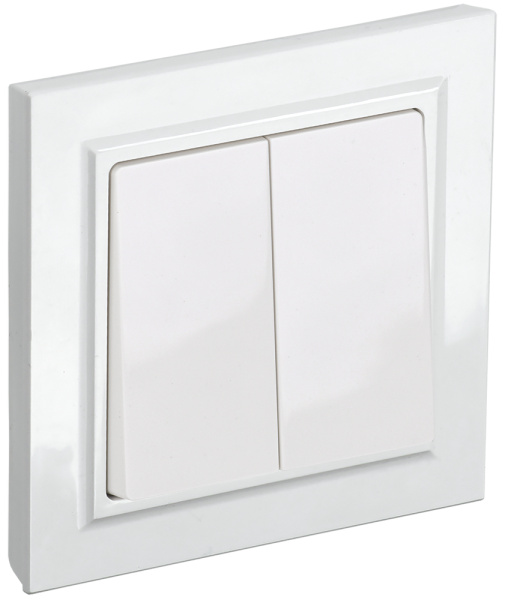 IEK BRITE Белый Выключ. 2-кл 10А в сборе ВСР10-2-0-БрБ