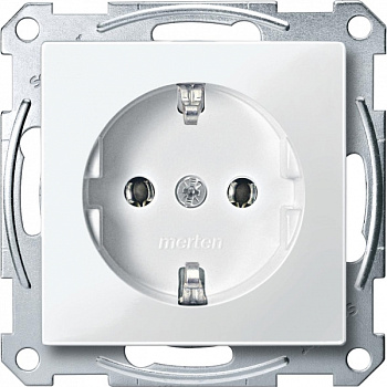 SE Merten SM Бел глянец Розетка с/з безвинт.зажим MTN2301-0319