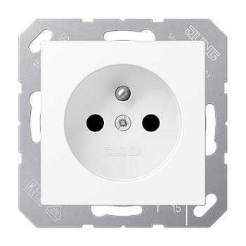JUNG Розетка SCHUKO® 16A 250V с защитой от детей франко-бельгийский стандарттермопласт белый матовый A1520FBFKIWWM