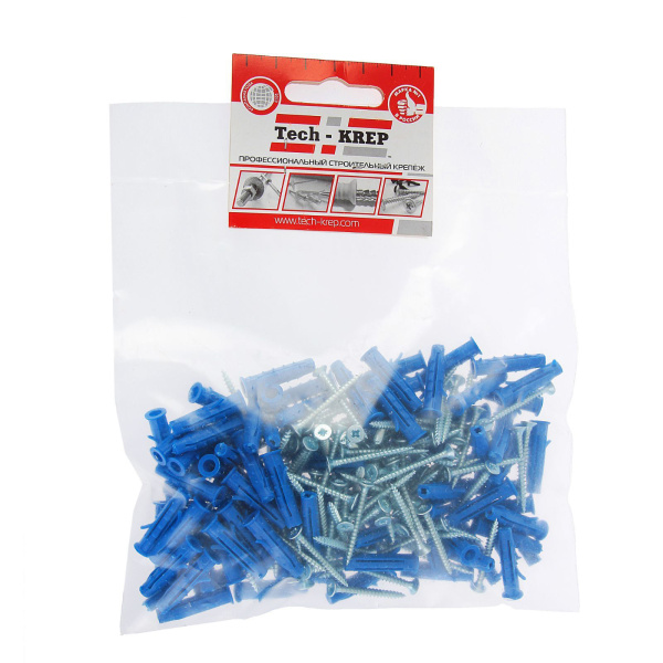 Tech-Krep Саморез ШУц 3,0х30 пот. гол. + дюбель 5х25 (100 шт) - пакет 112935