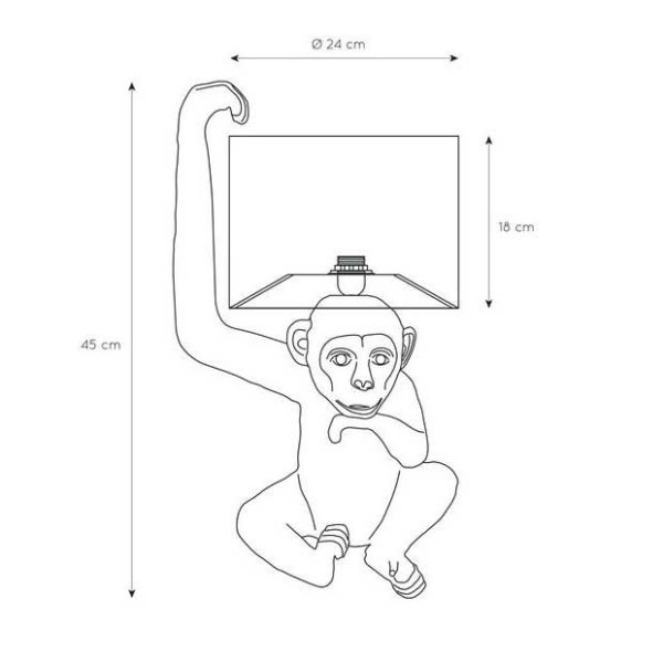Купить Lucide EXTRAVAGANZA CHIMP Черный Настольная лампа 10502/81/30