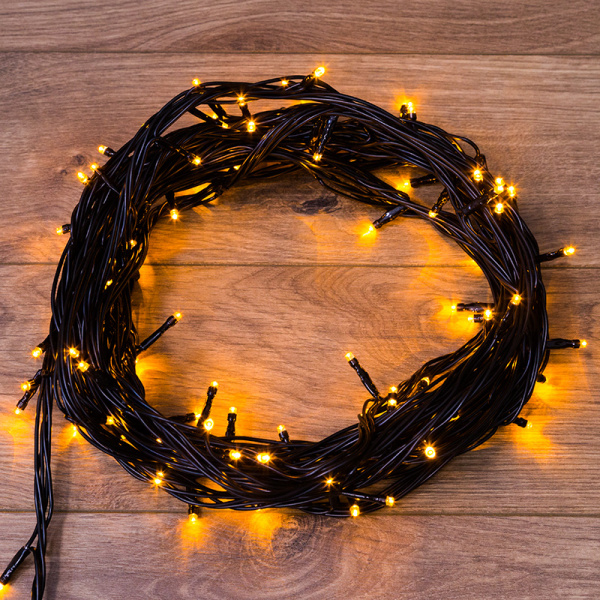NEON-NIGHT Гирлянда "Твинкл Лайт" 10 м, черный ПВХ, 100 диодов, цвет желтый 303-131