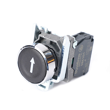 Systeme Electric Кнопка SB4 в сборе модульная 22мм черная металл 1НО с марк "стрелка вниз"