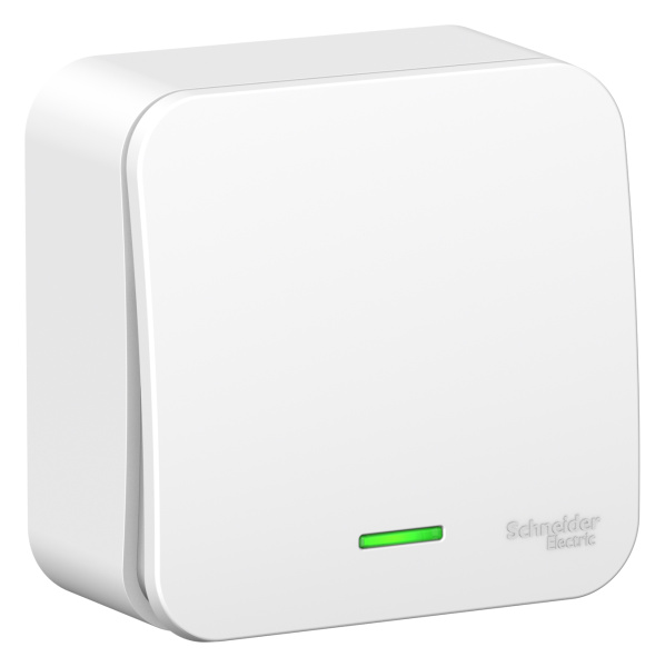 Купить Systeme Electric Blanca наруж Бел Выключатель 1-клавишный с подсветкой 6А, 250B, изолир. пластина