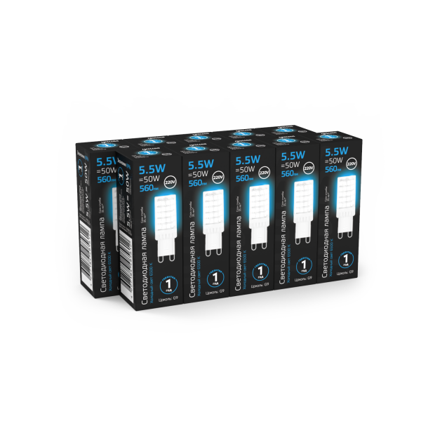 Купить Gauss Лампа G9 AC185-265V 5,5W 560lm 6500K керамика LED 107009306