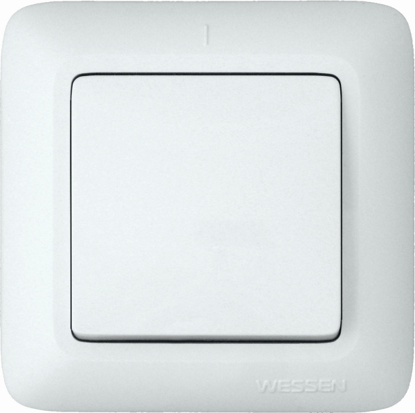 SE Wessen Прима внутр Бел Выключатель 1-клавишный 10А (в сборе) (опт.упак.) VS1U-116-B