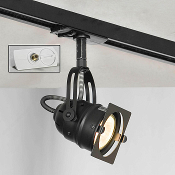 Lussole LOFT Металл Черный /  Металл трековый светильник однофазный GU10 50W LSP-9118-TAW Lussole LOFT Металл Черный /  Металл трековый светильник однофазный GU10 50W LSP-9118-TAW