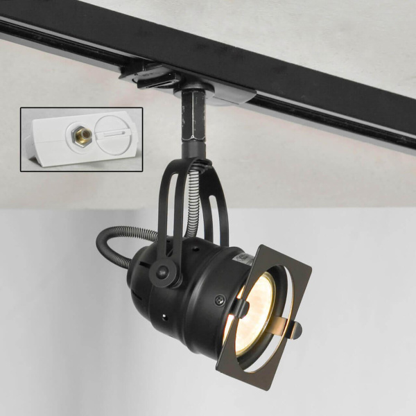 Lussole LOFT Металл Черный /  Металл трековый светильник однофазный GU10 50W LSP-9118-TAW Lussole LOFT Металл Черный /  Металл трековый светильник однофазный GU10 50W LSP-9118-TAW