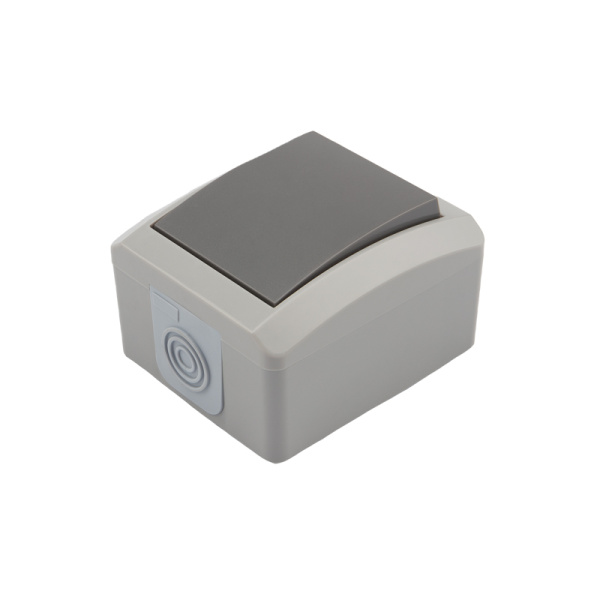 Kranz Выключатель одноклавишный INDUSTRIAL IP54, о/у, серый KR-78-0608