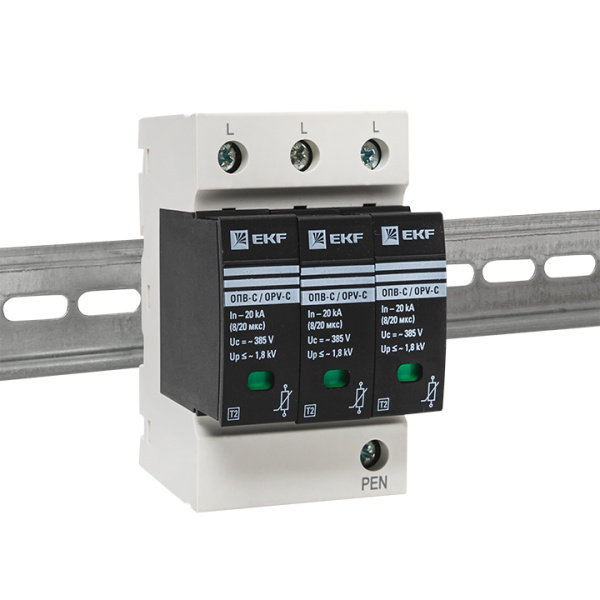 Купить EKF PROxima Ограничитель импульсных напряжений ОПВ-C/3P In 20кА 400В с сигн.