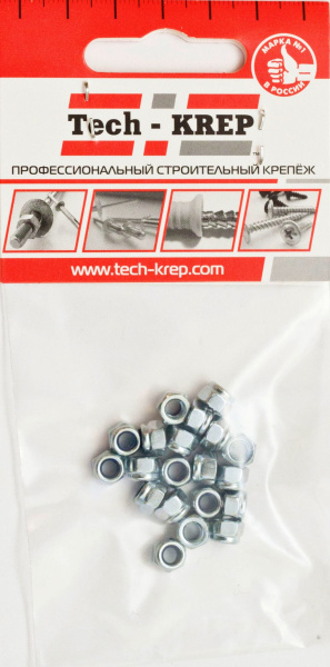 Купить Tech-Krep Гайка DIN985 самоконтрящаяся оцинк. М4 (20 шт) - пакет 103029