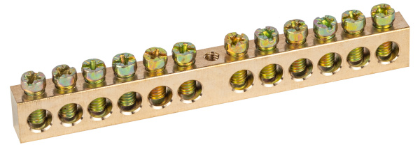 ЭРА Шина ЭРА NO-122-32 PEN земля-ноль 8х12мм 12/1 латунная крепеж по центру