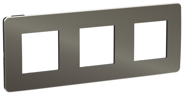 Купить SE Unica Studio Никель/Антрацит Рамка 3-ная NU280653