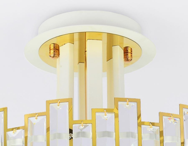 Купить Ambrella Подвесная люстра с хрусталем TR5051 GD/WH/CL золото/белый/прозрачный E14/6 max 40W D500*380