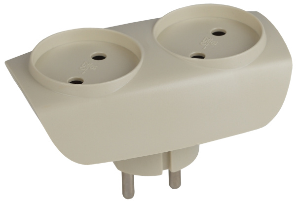 ЭРА SP-2-I Слоновая кость Тройник 2гн, без заземления.