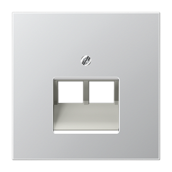 JUNG LS 990 Алюминий Накладка 2-ой наклонной ТЛФ/комп розетки AL2969-2UA