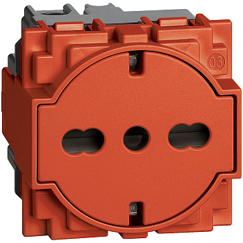 BT Living now Красный Розетка нем/итал стандарта с плоской лицевой панелью 10/16А 2 мод KR4140A16F