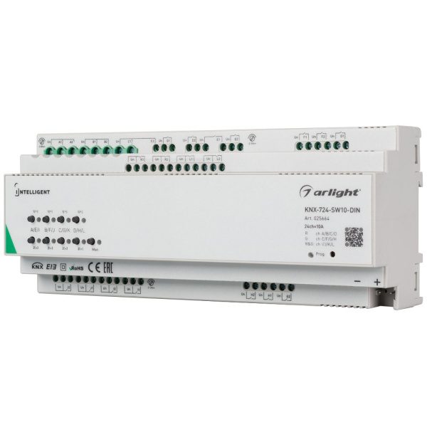 Купить Arlight INTELLIGENT Релейный модуль KNX-724-SW10-DIN (BUS, 24х10A) (-) 025664