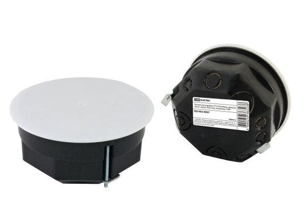 TDM Распаячная коробка СП D103х50мм, крышка, метал. лапки, IP20, инд. штрихкод, SQ1403-0907