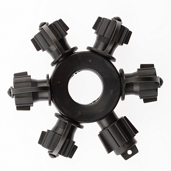 ЭРА ERAPS-OR Круговой разветвитель для гирлянд, IP65, d13 см, 6 гнезд (1 вход, 5 выходов), черный, каучук, 220В