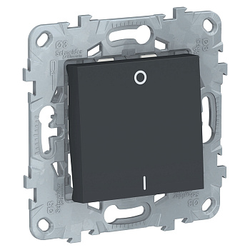 SE Unica New Антрацит Выключатель 1-клавишный, двухполюсный, сх. 2, 16 AX, 250В NU526254