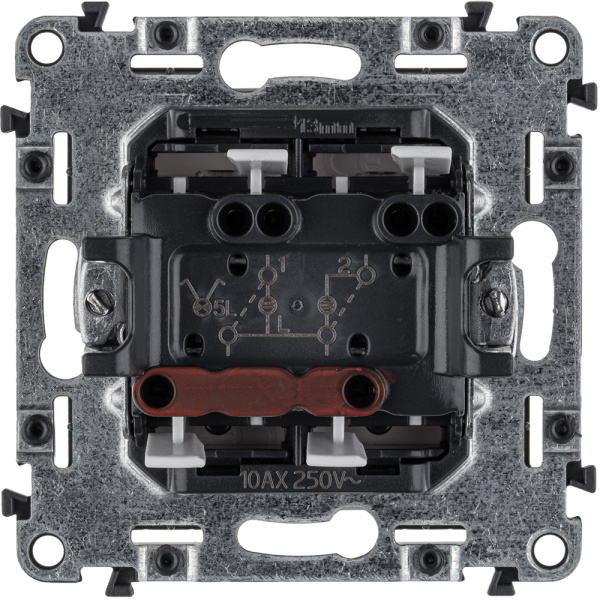 Купить Legrand Valena LIFE DIY Бел Выключатель 2-клавишный с подсветкой 10А 250В 752428