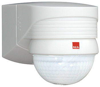 BEG Белый Датчик движения уличный 280°, радиус действия 16м., защита от подкрадывания 360°, IP54 91008