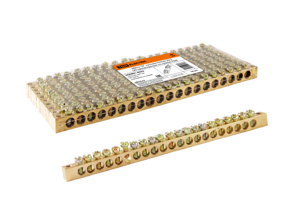 TDM Шина "N" нулевая 6х9мм 20/2 (20 групп/крепеж по краям) SQ0801-0063