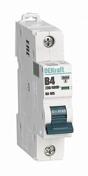 Dekraft Автоматический выключатель 1P 4A х-ка B ВА-105 10кА 13102DEK