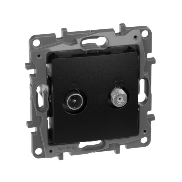 Купить Legrand Etika Антрацит Розетка TV/SAT 2-х кабельная 672657