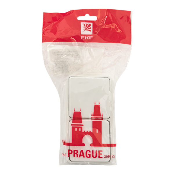 Купить EKF PROxima Блок розетка-розетка 16А с/з с крышкой IP44 белая Прага EKRR16-050-10-440