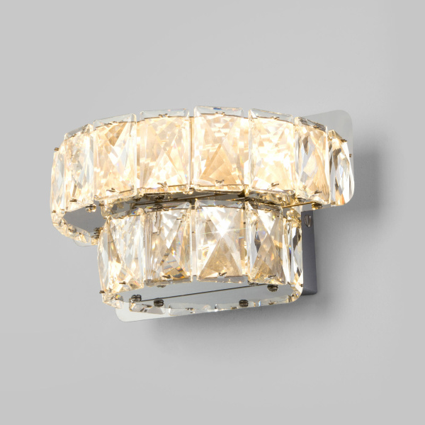 Купить Eurosvet Светодиодный настенный светильник с хрусталем 90059/2 хром 00000083326